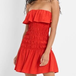 Women's Drop Waist Ruffle Mini A-Line Dress - Future Collective